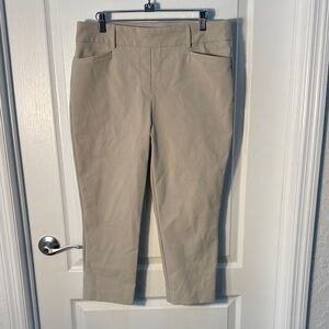 Rachel Zoe Women's Tan Cropped Pants Pickets Stretch Size 12
